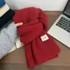 Bufanda Roja de Forro Polar Ártico para Mujer Invierno Rojo Otoño/Invierno Navidad Estilo Coreano Atmósfera Tejido de Lana Calentador de Cuello Hombres
