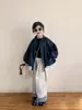 Primavera 2026 Nuevo Estilo Coreano Ropa Infantil Niñas Chaqueta Única Flor de Linterna Botón Moda Adorno de Encaje Cortavientos