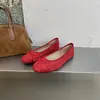 Sapatilhas de balé com laço estilo retrô francês para mulheres, novo modelo 2026, sapatos baixos rasos de calçar, sapatos de vovó com sola macia, multicolor