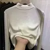 Camiseta Base de Terciopelo Alemán para Niñas Otoño e Invierno, Cuello Semi Alto, para Niños Medianos y Grandes, Estilo Coreano, Ropa Interior Cálida, Estampado Lindo, Manga Larga, Ropa para Niños