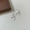 Pendientes de plata de ley 925 con forma de corazón coreano, sencillos e irregulares, con personalidad de moda, venta al por mayor