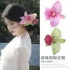 Nuevos Colores Flor Phalaenopsis Pinza de Pato Pinza para el Cabello en la Parte Posterior de la Cabeza para Mujer Pinza Horizontal Lateral Pasador
