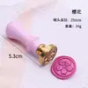 Sello de Cera Estilo Ins de Flor de Cerezo con Mango Rosa, Sello Simple en Relieve Único para Invitaciones de Boda y Diario