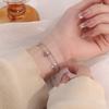 Pulsera de Plata Pura S999 de Doble Capa con Forma de Cintura, Joyería de Estilo Minimalista Geométrico de Nicho de Lujo Ligero, Diseño Geométrico de Lujo Ligero para Dropshipping