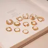 Anillo Metálico Geométrico Abierto Irregular Transfronterizo Europeo y Americano Anillo Personalizado Luz de Anillo Moda de Lujo de Gama Alta Joyería de Mano Exagerada