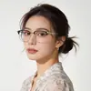 Nuevas Gafas Negras de Alta Gama para Hombre con Graduación, Monturas de Gafas para Mujer con Medio Marco para Computadora Anti-Luz Azul, Modernas