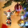 2024 Nuevo lindo cabrito de dibujos animados decoración de árbol de Navidad colgante Navidad acrílico plano regalo para el hogar