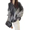 Suéter de punto suave y elegante con bloques de color y patrón de rombos para mujer en otoño e invierno, una sensación cómoda y relajada, top suave