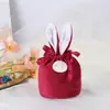 Bolsa de Dulces de Boda de Terciopelo con Orejas de Conejo Caja de Frutas para Dulces de Boda Regalo de Acompañamiento de Boda Bolsa de Regalo de Retorno de Boda