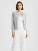 Cardigan de Punto Fino con Cuello Redondo Nuevo para Primavera y Verano de Mujer YAQI, Chaqueta Base Ajustada de Manga Larga de Tencel Europea y Americana
