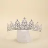 Moda Transfronteriza Aleación Corona de Novia para Boda Corona de Cumpleaños para Niña Tiara Completa de Diamante Diadema Modelo Princesa Gota de Agua Accesorios para el Cabello