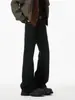 Pantalones casuales rectos de verano para hombre estilo retro americano, corte slim-fit, pantalones anchos holgados, jeans lavados de microcampana