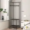 Perchero de Esquina, Perchero para Ropa, Perchero Triangular, Estante de Almacenamiento para Dormitorio, Perchero de Pie para Ropa, Montado en la Pared