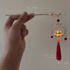 Popular Presilha de Cabelo Lanterna Brilhante Estilo Vintage, Presilha de Cabelo Lanterna de Palácio Retrô com Borla de Coelho, Acessório de Cabelo Hanfu Atacado
