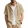 Camisetas Deportivas Lisas para Hombre Transfronterizas, Camisas con Capucha de Color Múltiple a la Moda, Versátiles para Exteriores, Holgadas con Cordón, Al por Mayor en Stock