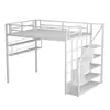 Litera de Hierro, Cama Infantil, Apartamento Pequeño, Cama Superior y Mesa Inferior, Cama Individual, Cama de Adulto, Cama a Media Altura, Ahorradora de Espacio, Multifuncional