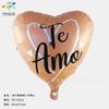 Nuevo globo de aluminio de 18 pulgadas con forma de corazón español con confesión romántica Te amo globo de decoración de fiesta de cortejo del Día de San Valentín