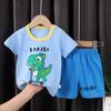 2026 Novo Estilo de Verão Conjunto de Camisetas Infantis de Manga Curta 100% Algodão Estilo Coreano Conjunto de Duas Peças Shorts de Manga Curta para Bebês