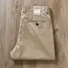 Calça Masculina Casual de Negócios Reta Classe Média Verão 2025 Fina Cáqui Tencel Respirável Lavada Micro-Elástica