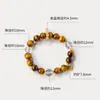 Pulsera Original de Cristal Blanco Natural Ojo de Tigre Dorado Cuarzo Rutilado Amarillo Anillo Corredor Pulsera de Círculo Único Fábrica de Joyería DIY Venta al por Mayor