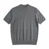 Camiseta de Punto Rayada de Manga Corta de Lana para Hombre, Nueva de Verano Absorbente de Sudor Estilo Old Money Casual Camiseta Superior para Pareja para Mujer