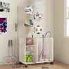 Prateleira de armazenamento para equipamentos de ginástica, prateleira para brinquedos infantis, prateleira para futebol e basquete, cesta de armazenamento para raquetes de badminton e tapete de yoga doméstico