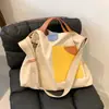 Bolsas de Lona Patchwork Coreanas de Nicho Atacado Bolsas de Ombro Femininas Bolsas Tote de Mão Bolsas Transversais Casuais Versáteis
