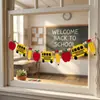 Exclusivo para ventas transfronterizas: Banderines de fieltro de manzana, lápiz y autobús escolar, banderas de tela no tejida para decoraciones de regreso a clases, envío OEM disponible