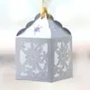 Caja de Luz de Vela Electrónica Hueca de Copo de Nieve Navideño Pantalla de Papel de Copo de Nieve Blanco Linterna Colgante de Papel Translúcido Adhesivo en Stock