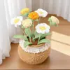 Amazon Transfronterizo Productos Terminados Florero de Rosa Margarita Tejido a Mano Maceta Flor Simulada de Lana Bonsái de Escritorio Venta al por Mayor
