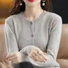 Suéter Cardigan de Punto para Mujer Otoño 2026 Cuello Redondo Suéter Corto de Lana Chaqueta para Mujer Venta al por Mayor Exportación