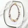 Collar de Perlas de Agua Dulce Amatista Cadena de Clavícula Irregular Barroca Natural Joyería Regalo Regalo para Mejor Amiga