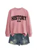 Departamento de história Amazon eBay estação independente moda casual estampa de letra moletom feminino outono inverno comércio exterior