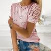 Camiseta de Manga Corta con Estampado de Corazones de Encaje Summer Wish Amazon Ebay Más Vendido Top Holgado Rebaja