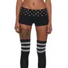 Moda Feminina Gótica Y2K Punk Dark Rebite Sexy Hot Girl Estilo Ins Moda Personalizada Calças Ultra-Curtas Atacado