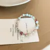 Novo Pulseira de Pedras Naturais Chinesas com Contas Alto Padrão Luxo Leve Nicho Pulseira Simples Doce Pulseira de Fio para Mão Joias Atacado