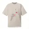 Comércio Exterior Transfronteiriço Em Estoque Derreter Conector Estilo Americano Marca Tendência High Street Retro Estampa Líquida Camiseta Casual Solta de Manga Curta