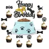 Toppers Decorativos para Bolo de Aniversário Feliz de Cachorrinho, Tema Pet, Best-Seller Transfronteiriço da Amazon