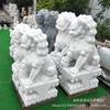 Escultura de León de Piedra de Mármol Blanco para Entrada de Casa, León de Piedra para Custodiar el Jardín, Decoración de Entrada de Empresa en el Patio