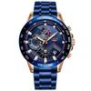 LIGE 9982 nuevo reloj deportivo para hombre moda multifunción correa de acero inoxidable Reloj de Negocios