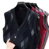 Chaleco Cardigan de Punto para Hombre Ropa Interior Otoño Invierno Cálido Ajuste Delgado Chaqueta Chaleco de Punto para Hombre