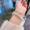 Pulsera de Recaudación de Dinero del Año de la Serpiente y Estilo Antiguo Imitación de Esmeralda Tianshan de Xinjiang Pulsera de Jade Flor Flotante Esmeralda Hielo Regalo para Mujer para Mejor Amiga Madre