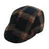 Gorra retro para hombre, boina a cuadros de otoño e invierno, gorra coreana de mediana edad, gorra progresiva informal Joker, venta al por mayor