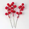 Planta de simulación fruta decoración del hogar 7 frutas rojas pequeñas siete tenedores fruta abundante fruta de la suerte flor de simulación venta al por mayor