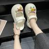 Zapatillas Baotou de suela gruesa para mujer, zapatos antideslizantes de estilo francés, color negro, para verano de 2023.