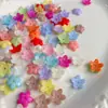 11 mm estilo vintage mini flor de cinco pétalos acrílico color sólido agujero mediano DIY pasador clip para el pelo materiales de accesorio