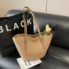 Bolsa de Praia Tendência de Grande Capacidade, Nova Bolsa de Mão da Moda, Lembrança, Cesta Retrô, Bolsa Trançada de Rattan