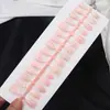 Uñas Cortas Press-On Estilo Coreano y Japonés, Piezas de Uñas Florales con Gradiente Lindas, Uñas Postizas Sencillas y Favorecedoras para Niñas
