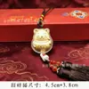 Gato de la Fortuna de Lámina Dorada Imitación, Calabaza del Dios de la Riqueza, Bolsa de la Fortuna, Borla Colgante para Coche de Mazu, Decoración Interior de Coche Tradicional China, Regalo al por Mayor