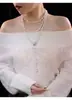 Cadena de Suéter de Perlas en Capas Fragmentadas Europea y Americana Transfronteriza Collar Asimétrico de Tres Capas para Mujer Collar de Perlas Francés de Múltiples Capas